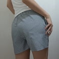 thumbnail image 5 of Women Y2K Striped Shorts Elastic Waist Cute Pajama Boxer Shorts Summer Pinstripe Lounge Pj Sleep Short Sleepwear Bottom, 5 of 6