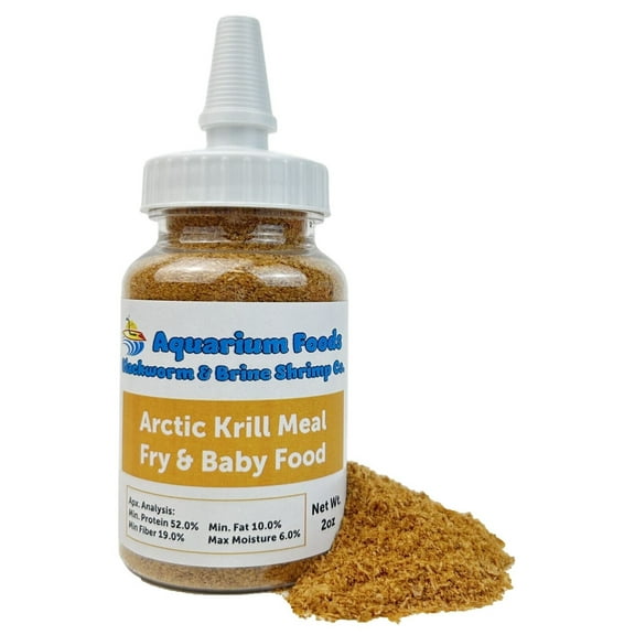 Aquatic Foods Inc. Arctic Krill Meal/Powder for Tropical Fish Fry and Babies, Nano & Micro Fish, Corals and Anemones…2oz Squeeze Bottle