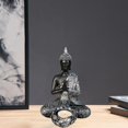 thumbnail image 3 of Portavelas de Buda, figura, portavelas, escultura, sala de estar Plata, 3 of 8