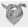 thumbnail image 3 of Bimba Purple Jasmine Leaves Pure Silk Printed Head Bandanas Summer Neck Wrap Scarf 40 x 40 Inches, 3 of 6