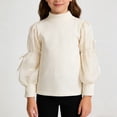 thumbnail image 2 of LNMQLPDBS Teen Girl Tops Girls White Blouse Size 10-12 Girls Tops Size 14-16 Long Sleeve Shirts for Toddler Girls Cute Shirts Y2k Button Down Shirt, Beige 12-18 Months, 2 of 9