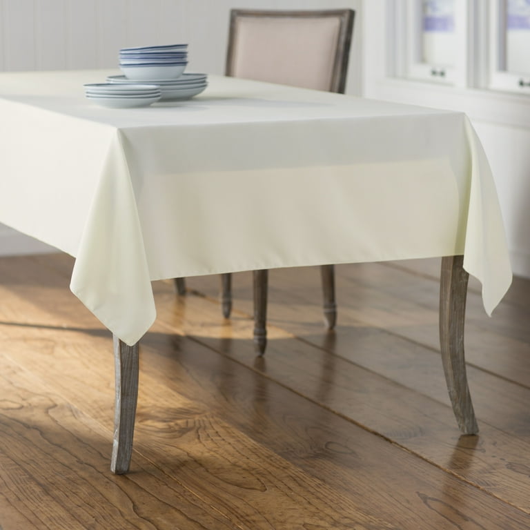 Polyester Poplin 60 in. x 102 in. Ivory Rectangular Tablecloth Polyester Poplin 60 in. x 102 in. Ivory Rectangular Tablecloth
