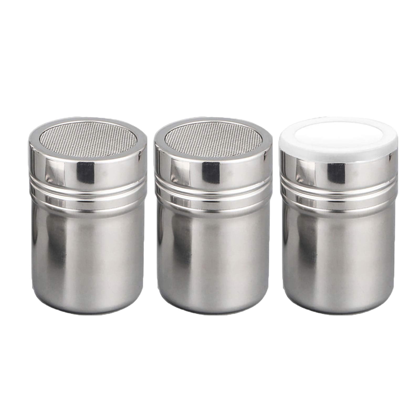 PWFE 3Pcs Powder Sugar Shaker with Lid, Stainless Steel Fine Mesh