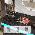 thumbnail image 6 of NYBOPAVIS 6 Drawer Dresser for Bedroom, 39" Wide Black Wooden Dresser for Clothes, Modern Chest of Drawers with Flip Top Storage, LED Lights & Charging Station for Closet, Living Room, Entryway, 6 of 9
