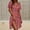 Red, variant on ClodeEU Women's V Neck Puff Sleeve Floral Mini Dress,Casual Wrap A Line Flare Sundress Yellow,Women's Plus L