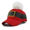 thumbnail image 2 of Christmas Cotton-Baseball Cap for Women-Men Christmas Santa Baseball Hat Unisex Christmas Vintage Hat Baseball Cap Outdoor Adjustable-Sports Baseball Cap with Pompom Santa Hats, 2 of 5