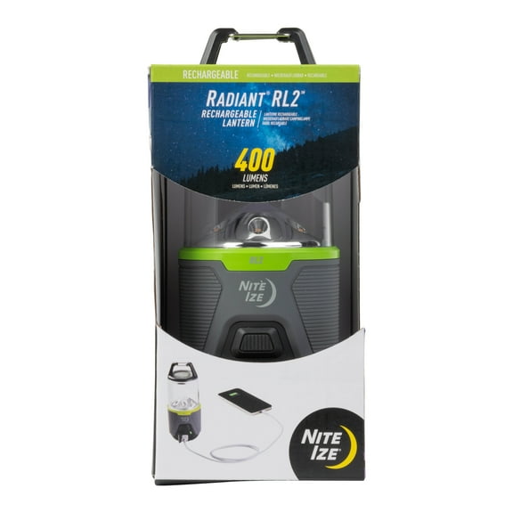 Nite Ize Radiant RL2 Rechargeable Lantern - Outdoor LED Lantern - Camping Gear & Emergency Kits - Rechargeable with Power Bank - Impact & Water Resistant