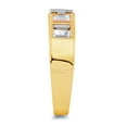 thumbnail image 3 of Wellingsale Men's Solid 14k Tri 3 Color Gold Polished CZ Cubic Zirconia Wedding Band with Cross - Size 8, 3 of 5