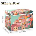 thumbnail image 5 of Yayeee Collapsible Storage Bin with Lid Fabric Closet Decorative Basket with Handles, Cityscape Painting, 5 of 7