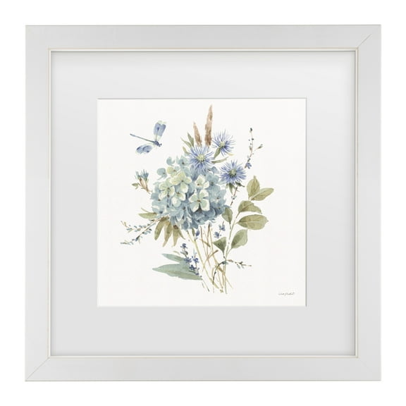 Lisa Audit 'Bohemian Blue 04 on white' Matted Framed Art