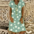 IDALL Womens Summer Casual Midi Dress Plus Size Dresses V