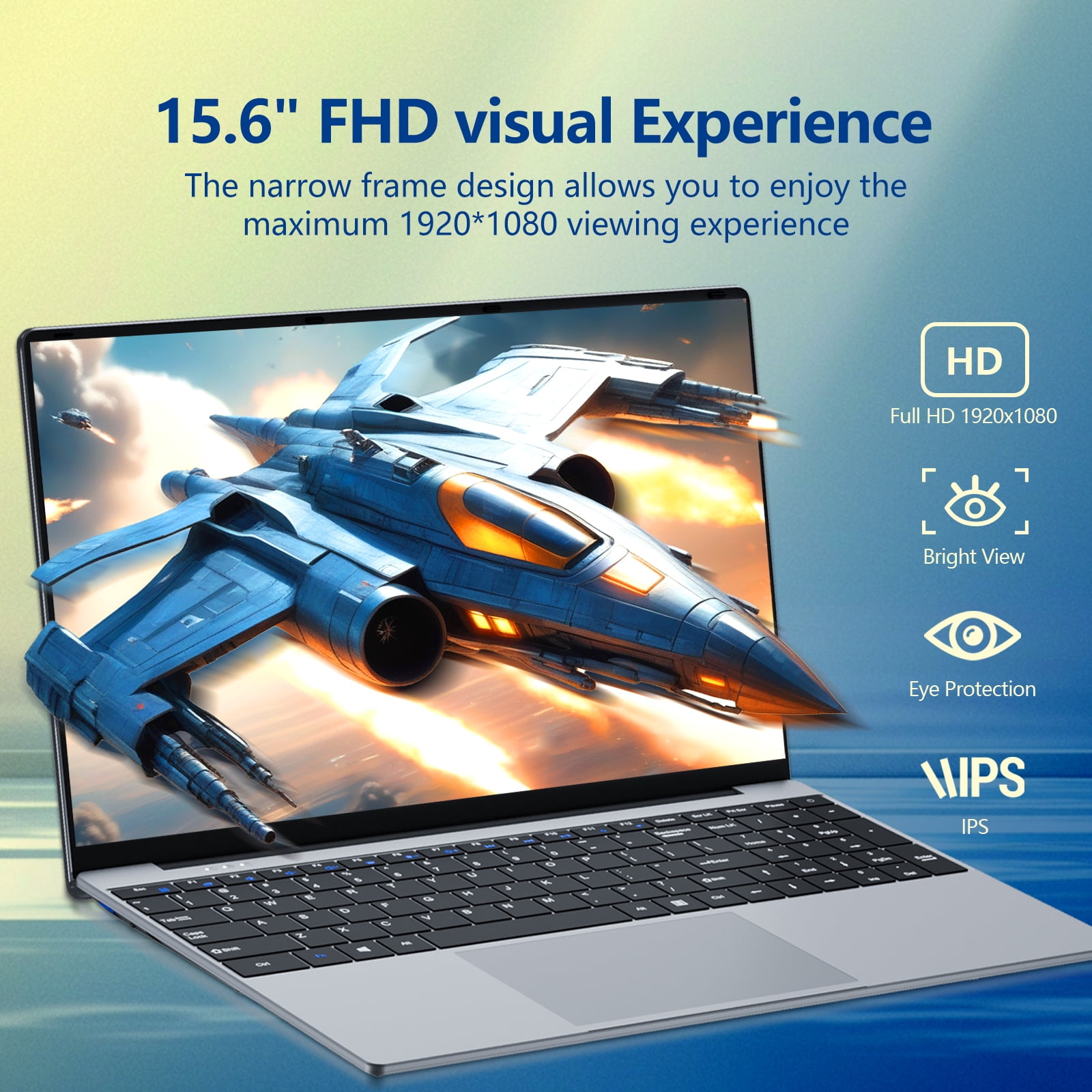 15.6 inch Laptop, Gaming Laptop i5 Processor, Laptop Computer with 16GB LPDDR4 512GB SSD, Silver Traditional Laptop Computers for Work & Study, 180° Angle Open, Dual-Band WiFi