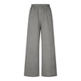 thumbnail image 5 of Arlun Womens Wide Leg Flowy Drawstring Palazzo Linen Pants Summer Beach Casual Elastic High Waisted Loose Trousers Soft Lightweight Breathable Leisure Pant Grey XXL, 5 of 5