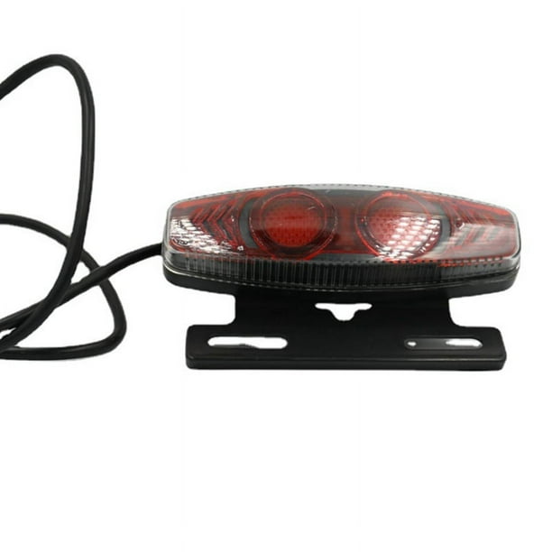 Luz Trasera LED para Bicicleta EléCtrica, LáMpara de Advertencia de Seguridad de 36V y 48V para Accesorios de Bicicleta EléCtrica, Conector SM para Ciclismo Nocturno
