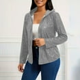 thumbnail image 3 of Wlynlyn Womens Sequin Jacket Casual Long Sleeve Outwear Hoodies Full Zip up Sparkly Glitter Party Cardigan Jackets, 3 of 9