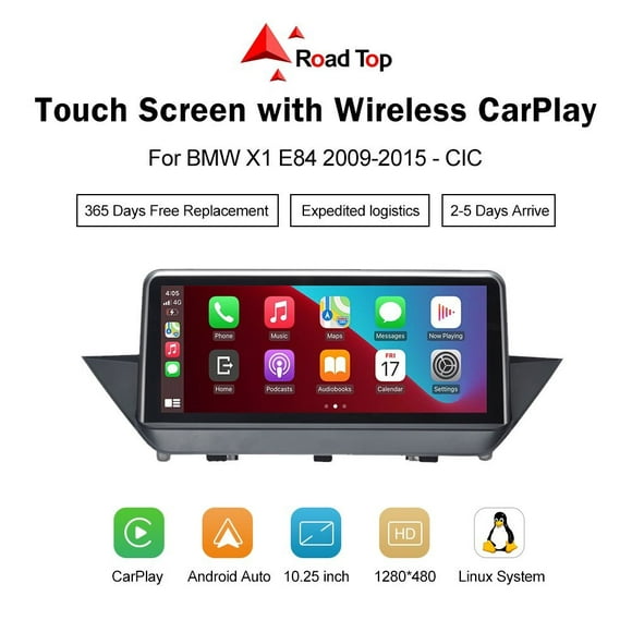 Road Top 10.25 inch Touch Screen Car Stereo for 2009-2015 BMW X1 E84 with No Original Display, CIC System Apple Carplay Android Auto Radio GPS Navigation for Car, Portable Car Stereo Screen