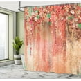 thumbnail image 4 of Ambesonne Flower Shower Curtain, Abstract Blossoms Florets, 69"Wx75"L, Dark Peach, 4 of 4