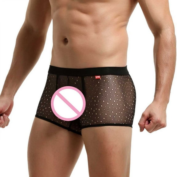 Vedolay Underwear Men's Soft Underpant U- Pocket Briefs And Mens Glow in The Dark Underwear,Black XL