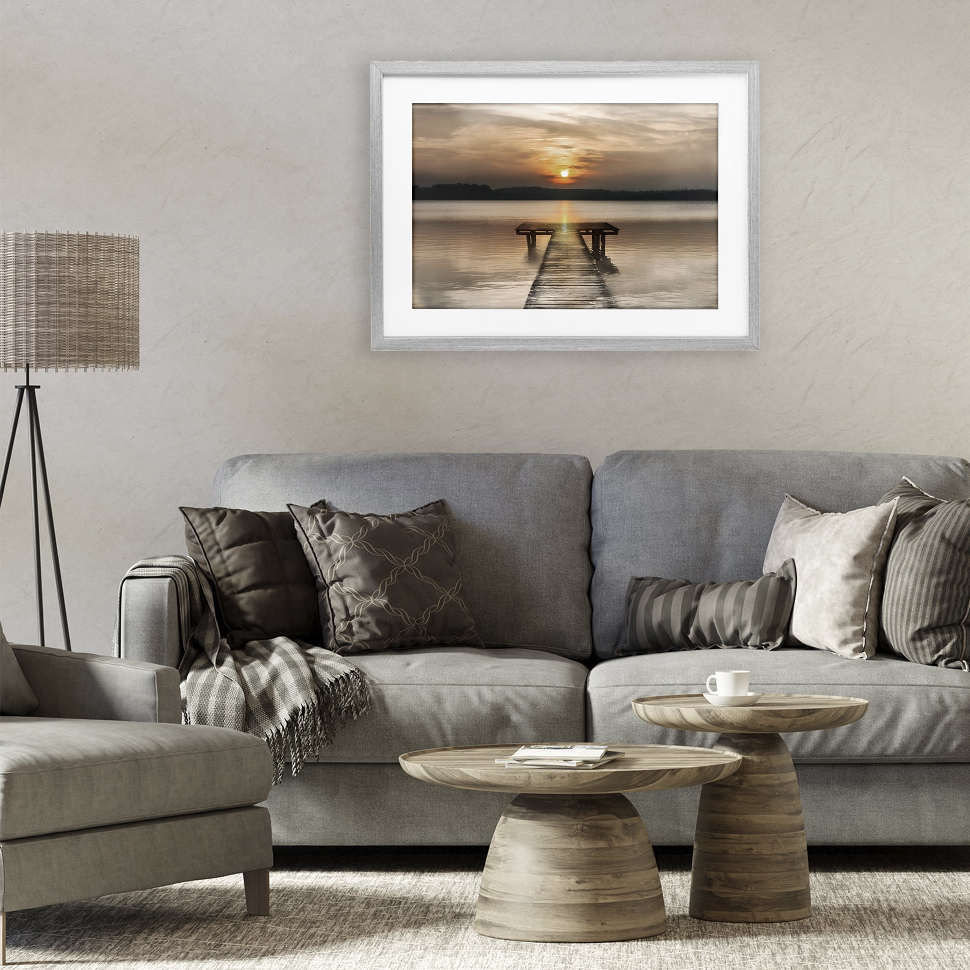Stupell Industries Centric Reflective Sunrise Gray Framed Print Under Glass, design by Irene Weisz