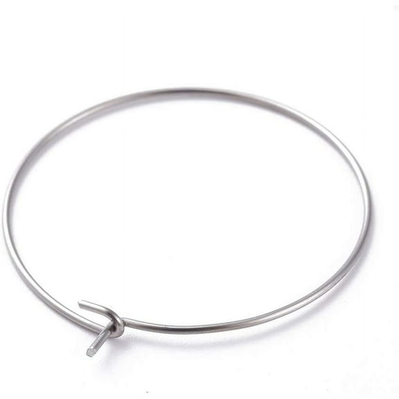 100Pcs Wine Glass Charm Rings Stainless Steel Open Earring Charming Hoop Earring Findings Hoops for Birthday Party Favors Family Gathering Wine Tasting Decorations