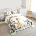 thumbnail image 3 of Castle Fairy Cartoon Elephants Giraffe Queen Comforter Set,Wildlife Bedding Comforter Set, 3 of 8