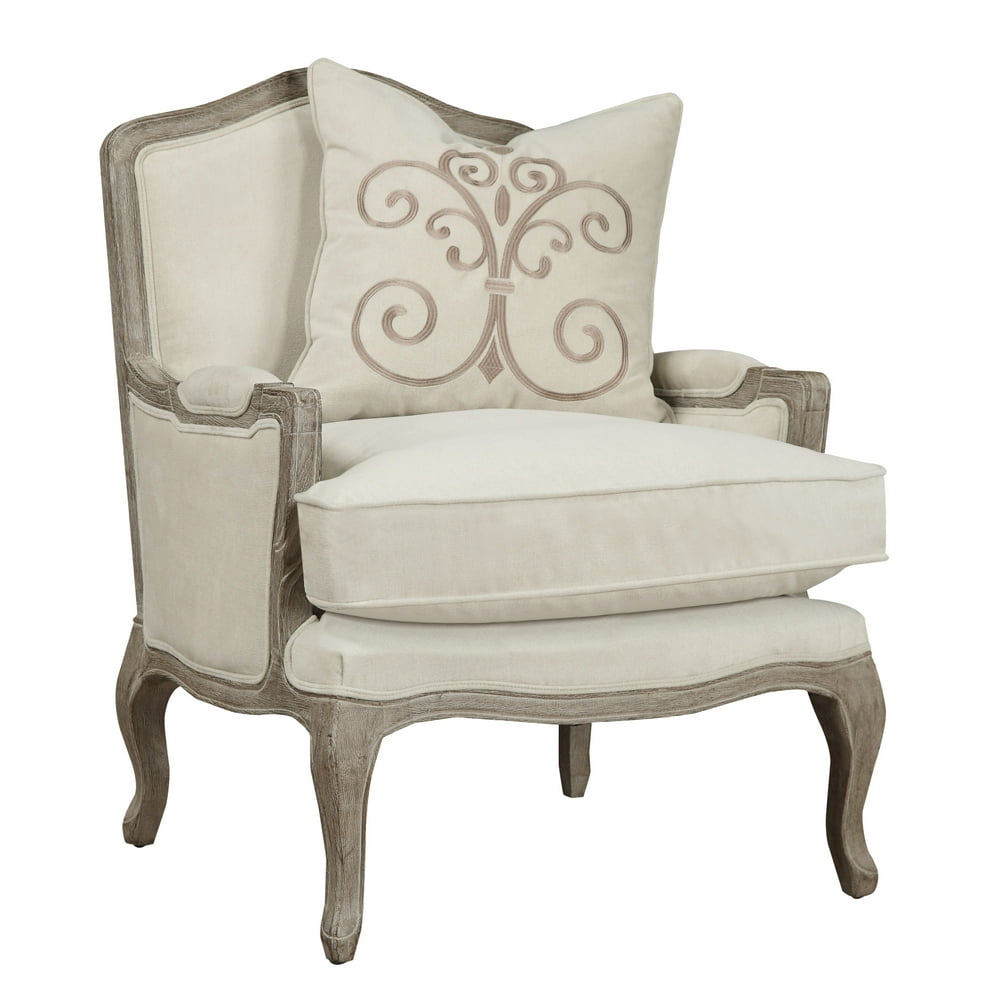 Emerald Home Salerno Sand Gray Accent Chair, with Pillows, Feather
