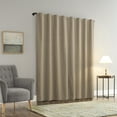 thumbnail image 2 of Sun Zero Treviso Linen Blend Magnetic Closure 100% Blackout Back Tab/Rod Pocket Curtain Panel, 40"W x 96"L, Taupe, 2 of 10