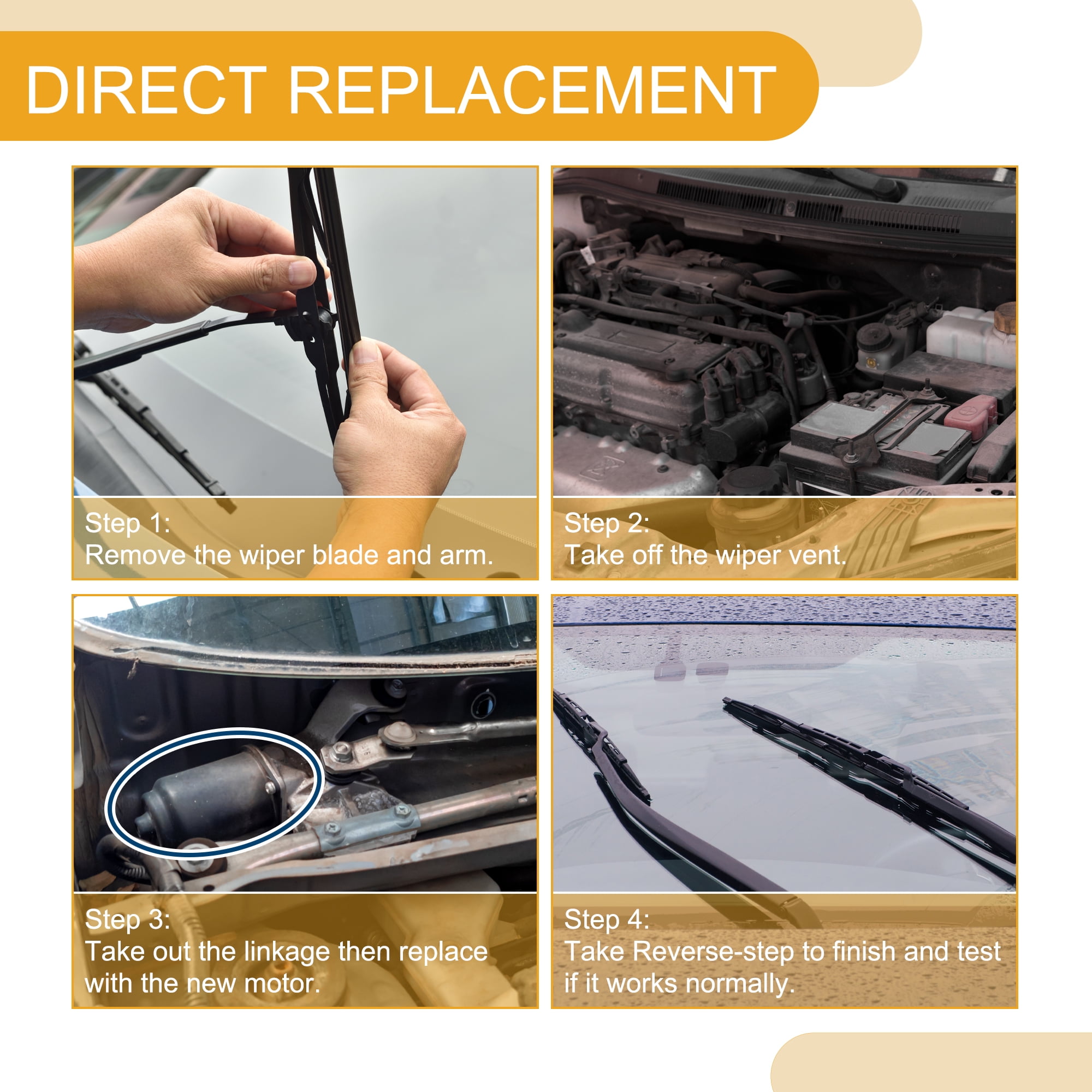 Unique Bargains Windshield Wiper Motor Replacement for Chevrolet Express and for GMC 5 Pin