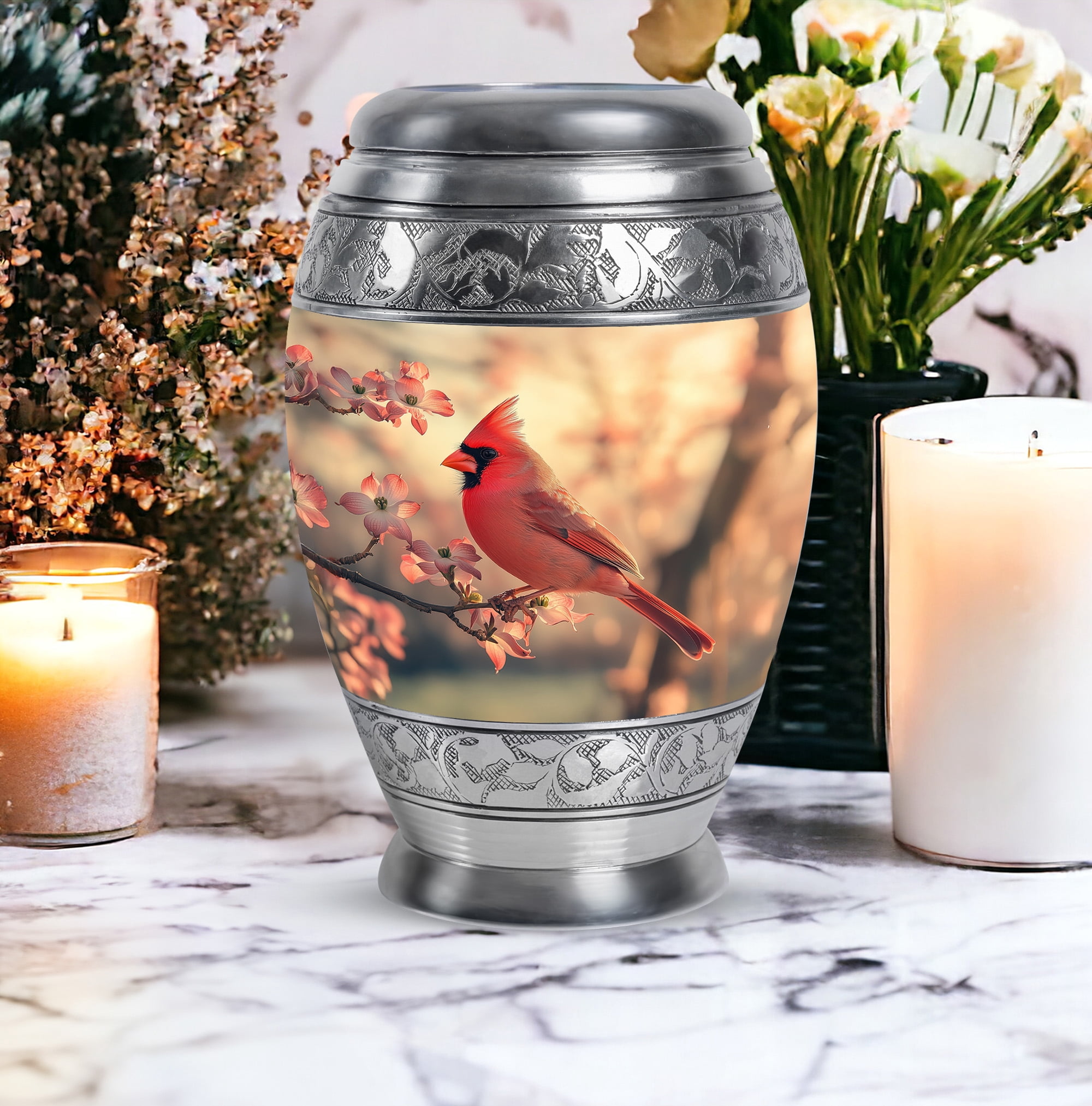 Yatskia Cardinal Bird Urn For Ashes For Women & Men, Cremation Urns For Human Ashes, (Monar Large, 10 Inch)