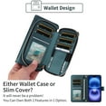 thumbnail image 3 of Furiet Argyle Wallet Case Compatible with iPhone 16 Plus 6.7 inch with Wrist/Shoulder Strap, Card Slot Zipper Purse Stand Checkered Cell Phone Cover for i Phone16 16+ i16 + 16Plus Women Green, 3 of 8