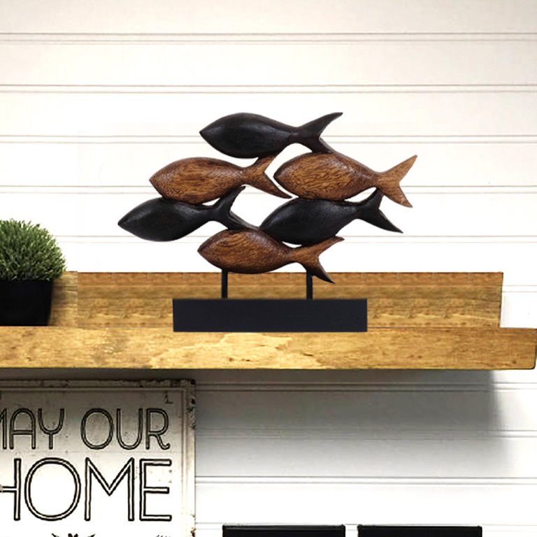 Wood Fish Sculptures - African Furniture & Decor│Phases Africa