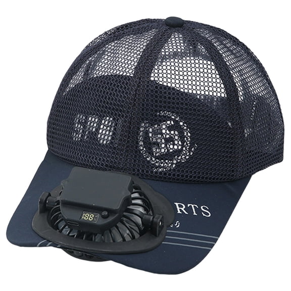HJYCHN Adult Solar Powered USB Charging Smart Hat with Built-in Fan for Outdoor Summer Sun and Breathable Comfort Navy One Size