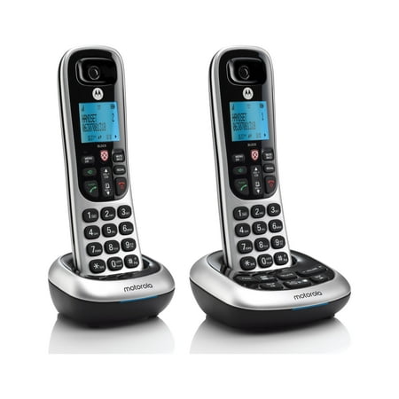 Motorola - MOTO-CD4012 Expandable Cordless Phone System with Digital Answering System - Black