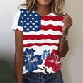 thumbnail image 2 of Erwazi Women's 4th of July T-Shirt Crew Neck Short Sleeve USA Independence Day Printed Tee Top, 2 of 5