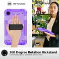 thumbnail image 5 of Dteck for Samsung Galaxy Tab A9 Case 8.7 Inch 2023 SM-X110/X115 with Crossbody Strap, 360°Rotating Adjustable Shoulder Hand Strap & Stand Military Grade Shockproof Protective Case, Purple, 5 of 8