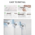 thumbnail image 5 of No Hook Shower Curtain with Snap in Liner, Spring Geometric Blue Plaid Hotel Shower Curtains for Bathroom, Washable Shower Curtain Liner Set with Mesh Top Window, 48"x72", 5 of 6