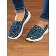 thumbnail image 3 of Silver Steps Comfort Flex Memory Foam Walking Shoe, Women’s Slip-On Sneaker, Blue Print, Size 8, 3 of 6