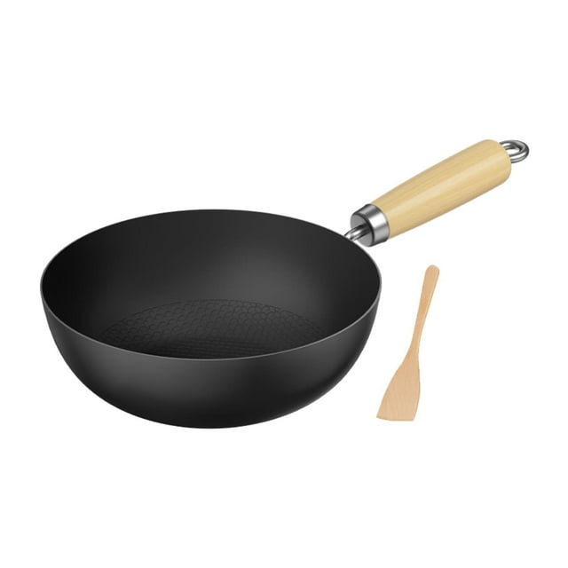 veasfak Wok Pan 7'' Multifunctional Traditional Wok for Restaurant Household Kitchen No Lid