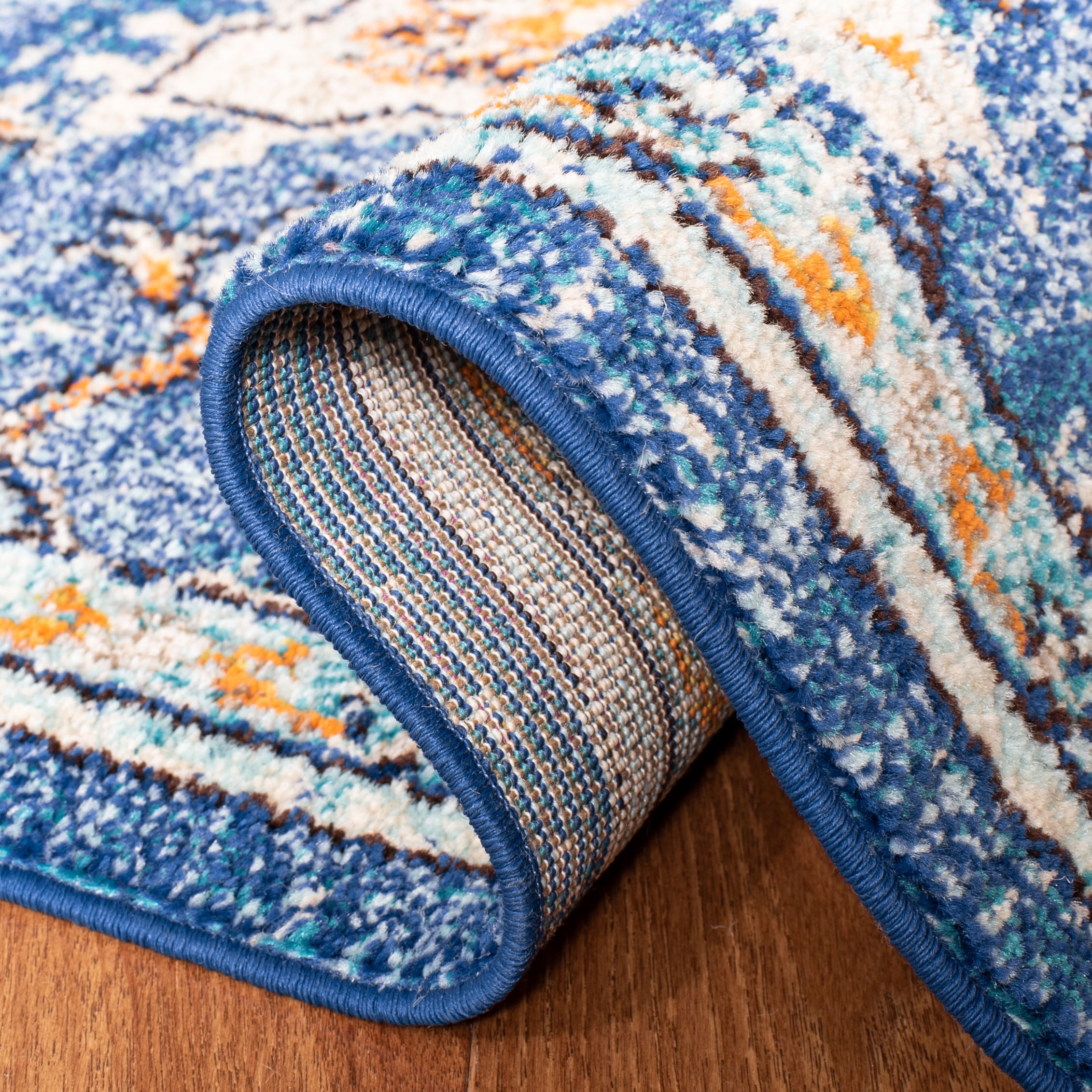SAFAVIEH Madison Dalia Oriental Area Rug, Blue/Light Blue, 12' x 15'