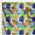 thumbnail image 4 of Soimoi Orange Poly Georgette Fabric Tropical Leaves Print Sewing Fabric Yard 52 Inch Wide, 4 of 5