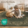 thumbnail image 4 of ODIKA 2'x3' Washable Accent Rug Pet Friendly, Bedside Mat Forest Bold Vintage Motif Symmetrical Sage Alfombra Verde Greenrug for Bedroom, Nursery, RV, 4 of 7