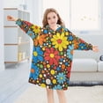 thumbnail image 5 of FORMRS Wearable Blanket Hoodie with Sleeves for Kids Cozy Flannel Sweatshirt, Cartoon Flowers, 5 of 7