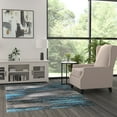 thumbnail image 3 of Masada Rugs Modern Contemporary Area Rug, Blue Grey Black (5 Feet X 7 Feet), 3 of 7