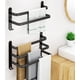 thumbnail image 5 of Toallero de pared para baño, toallero adhesivo negro mate, toallero de aleación de aluminio no perforado y sin oxidación (tres barras), 5 of 7