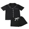thumbnail image 2 of AMERTEER Women 2PCS Pajama Set  Solid Color/Dot/Striped Short Sleeve Top  Short Pants, 2 of 6