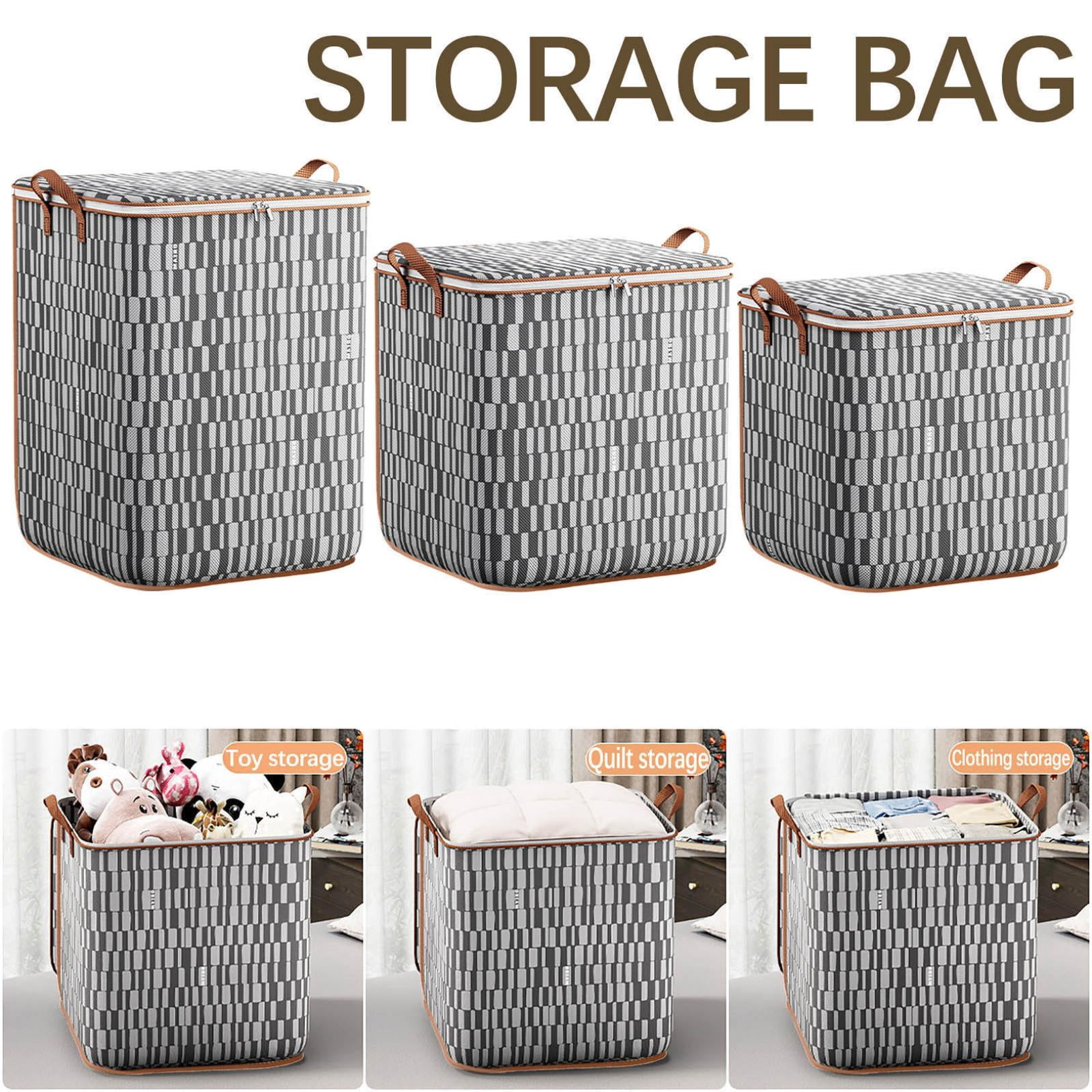 CSEONE Clearance Storage Bins with Lids Non-woven Zipper Storage Bag Foldable Moving Quilt Storage Basket Travel Large-capacity Clothing Storage Bag Organizers for Pillows Blankets Storage