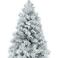 thumbnail image 3 of Skylar 6.5ft Snow Flocked Christmas Tree Prelit with 626 Branch Tips, 400 Warm Lights and Metal Stand, 43" wide Realistic Alaskan Pine Frosted Christmas Tree with Lights by Naomi Home, 3 of 9