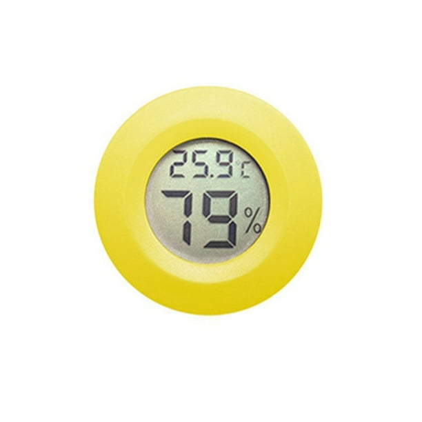 Termómetro integrado Cateissary Medidor de temperatura LCD Botón impermeable Plástico Amarillo