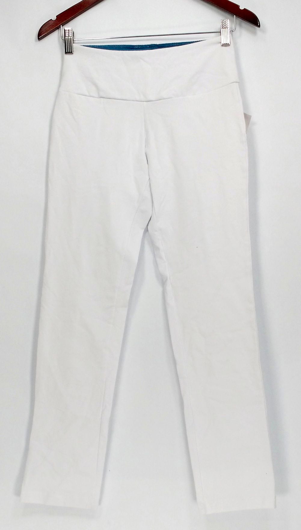 white slim leg pants