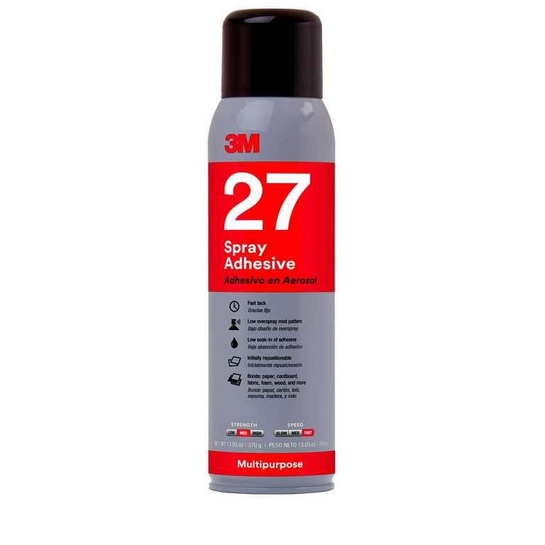 3M Multi-Purpose 27 Spray Adhesive, Clear, Net Wt 13.05 oz, tan:  : Industrial & Scientific